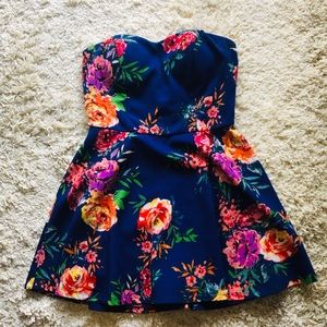 Floral tube top dress/romper